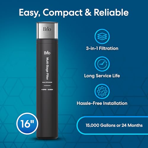 16" Under Sink Water Filter System for Kitchen & Bathroom Faucet