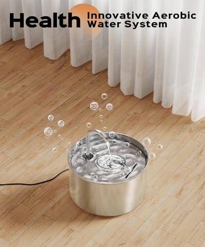 Cat Water Fountain Stainless Steel + 6 Filters + 3 Sponges