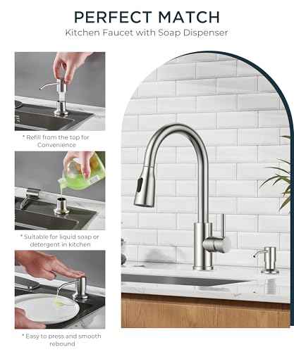 LED Kitchen Faucet with Soap Dispenser