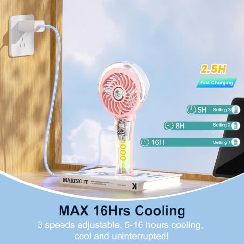 4000mAh Handheld Misting Fan