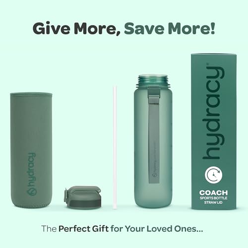 Motivational Water Bottle with Time Marker and Straw Lid 32 oz