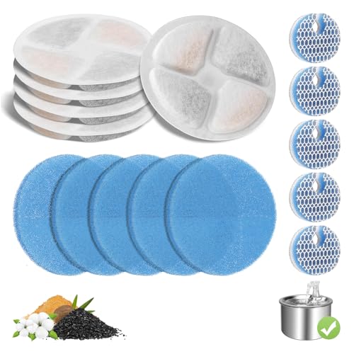 5 Pack Cat Fountain Filter Replacement for Round 2.2L