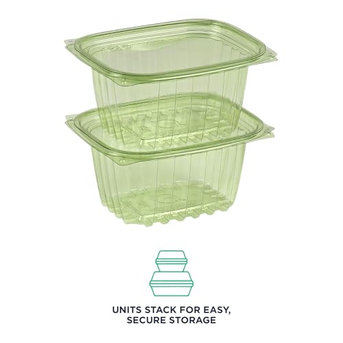 Compostable 16oz Rectangular Deli Containers With Lids (300 Count)