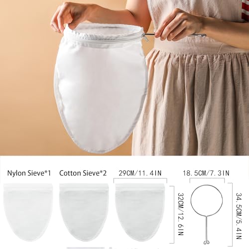Nut Milk Bag Strainer with Stand Strainers Fine Mesh Bag Cheese Cloth Bag M