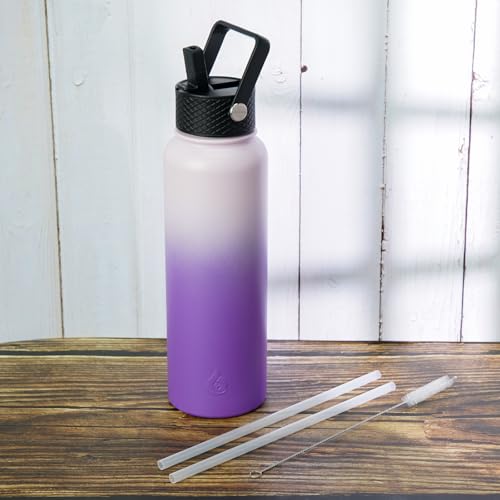40oz Insulated Water Bottle with Straw Lid