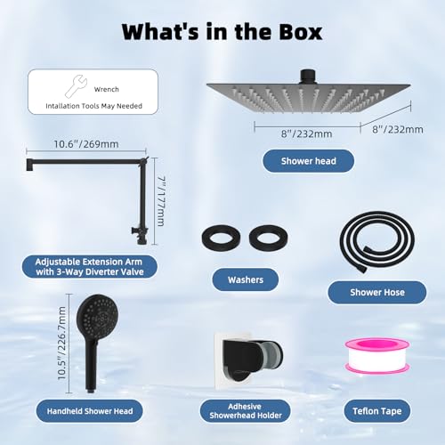 Metal Rain Shower Head with Handheld