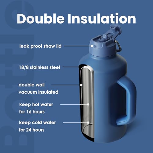 Insulated Water Bottle 64 oz Dual