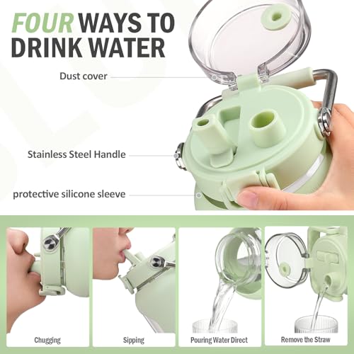 100 oz Glass Water Bottle with Straw