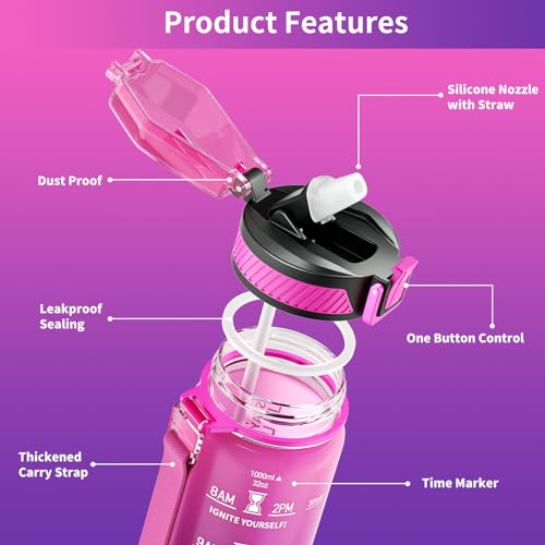 Water Bottle with Straw