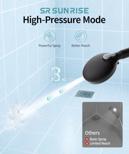 Filtered Shower Head with Handheld High Pressure 9 Spray Mode Showerhead Detachable Shower Head Water Softener Filters Beads for Hard Water Remove Chlorine 1 Filter 1.8GPM Matte Black