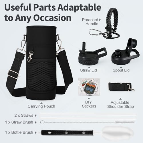 40 oz Insulated Water Bottle with Straw