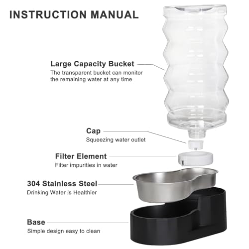 9L Filtered Dog Water Dispenser