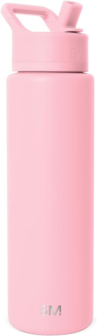 Simple Modern Water Bottle with Straw Lid | Vacuum Insulated Stainless Steel Metal Thermos | Reusable Leak Proof BPA-Free Flask for Sports Gym | Summit Collection | 30oz, Blush