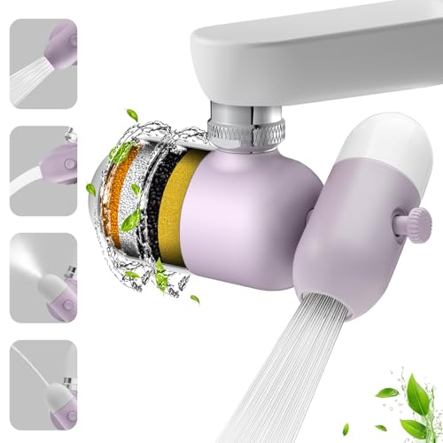 4 Modes Kitchen & Bathroom Water Filter for Sink Faucet with 2pcs Replacement Filters