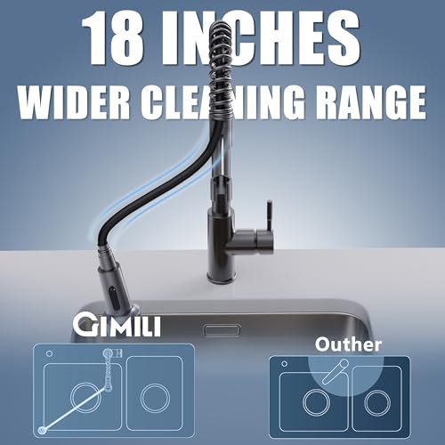 Led Black Stainless Kitchen Faucet with Pull Down Sprayer