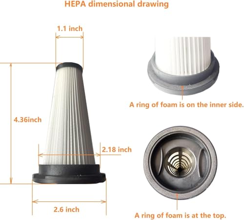 2Pack Hepa Filters Replacement Compatible with SUXIANGVAC Cordless Vacuum A27 (2 Count)