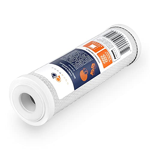 5 Micron 10 x 2.5 Carbon Block Water Filter Cartridge CTO Whole House Water Filter Replacement Compatible with WHKF (6 Count)