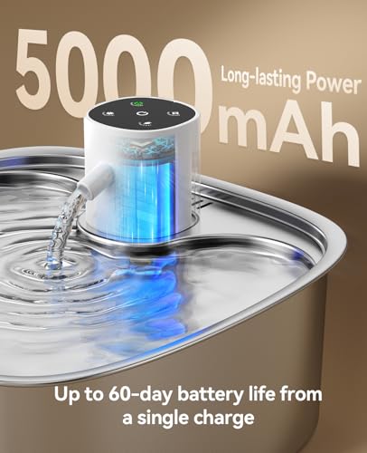 Cordless Wider Tray Dog Water Fountain