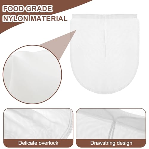 Cheese Bags 3 Pack 12" x 10" Nylon Reusable Fine Mesh Cheesecloth Strainer Nut Tea Beer Juice Filter Cloth for Cold Brew Coffee Yogurt Almond Soy Oat Milk
