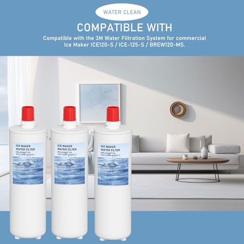 HF20-S HF20-MS HF25-S Water Filter Replacement Compatible with 3M High Flow Series Cartridge HF20-S, 5615103/HF20-MS, 5615109/HF25-S,5615203, Water Filtration System 3-Packs (3 Count)