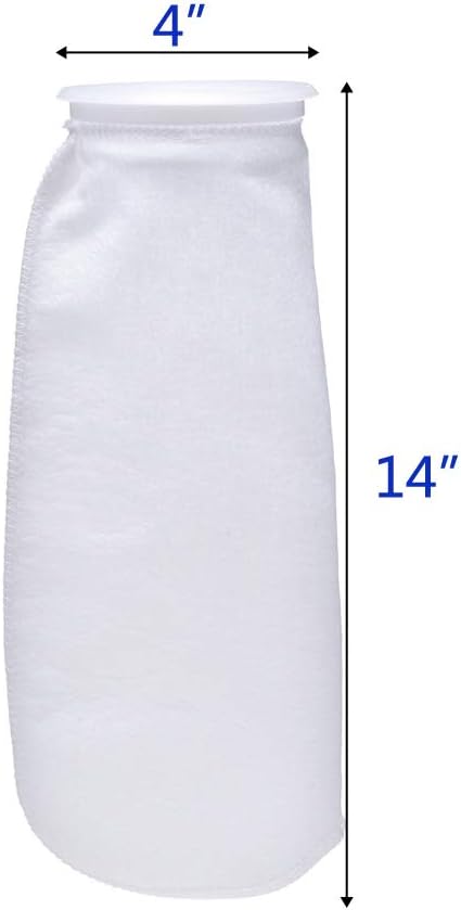ALEGI Aquarium Filter Socks 4 inch by 14 Inch Long, 200 Micron - 4 Inch Ring Aquarium Felt Filter Bags - 10Pack - AquaVibe