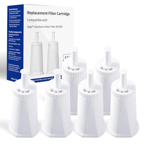 6 Pack Bes880 Water Filter Replacement Compatible with Brevile Sage Oracle Touch (6 Count)