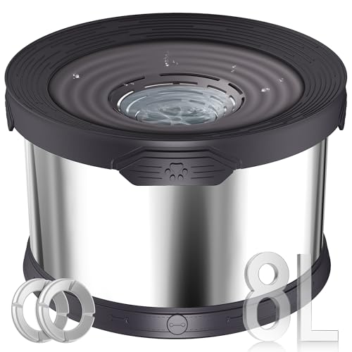 8L Dog Water Bowl No Spill Stainless Steel for Slow Drinking Black