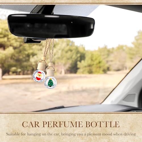 80 Pcs Hanging Car Air Freshener Car Diffuser Bottles Bulk Christmas Empty Glass Perfume Bottle Freshener Clear Diffuser Bottle Pendant for Essential Oil Fragrance Aromatherapy Bottles Ornament (80 Count)