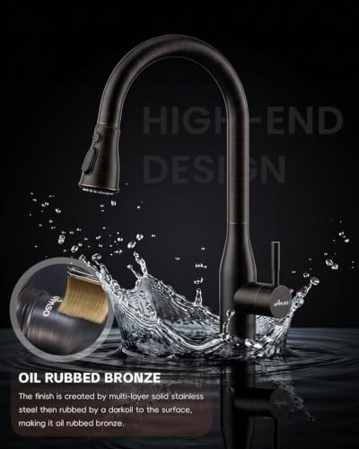 Oil Rubbed Bronze Touchless Kitchen Faucet with Soap Dispenser
