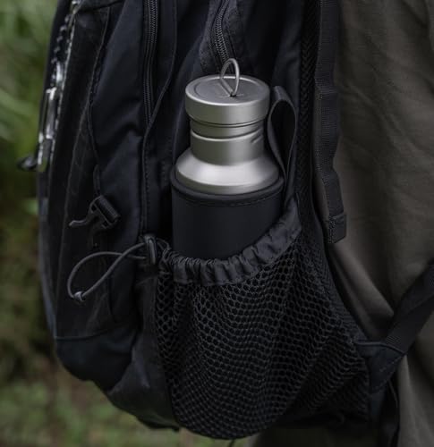 Outdoor 750ml Wide Mouth Titanium Water Bottle Canteen Ti3253d