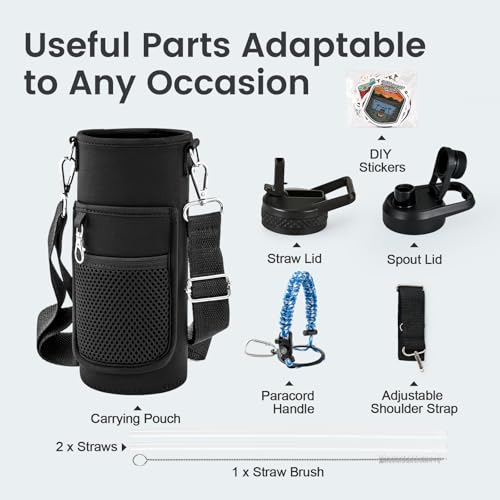 40 oz Insulated Water Bottle with Straw