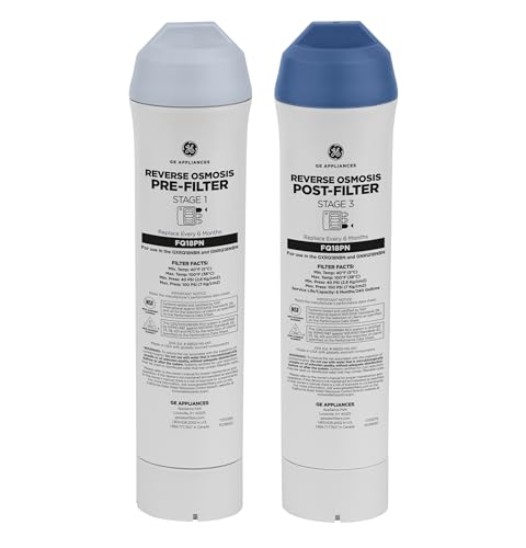 Pre & Post Filter Set Compatible with Select GE Under Sink Filtration Systems Including GXRQ18NBN