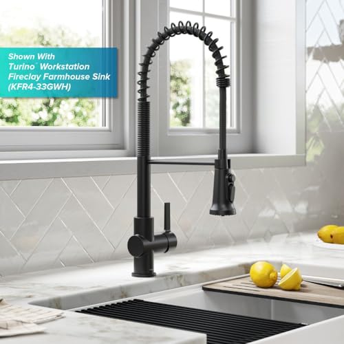 Britt 2-in-1 Commercial Style Pull-Down Single Handle Water Filter Kitchen Faucet for Reverse Osmosis or Water Filtration System in Matte Black, KFF-1691MB