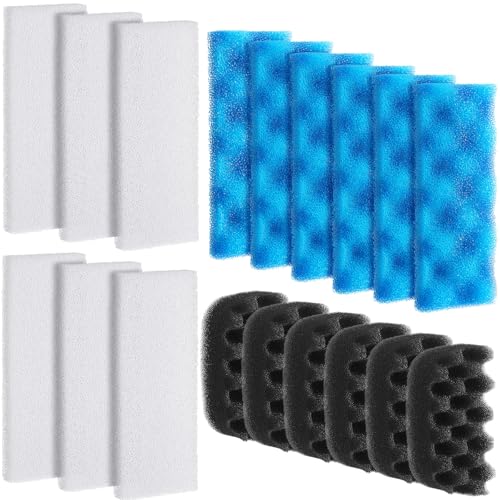 18 Pcs Aquarium Filters Bio Sponge Sets Compatible with Fluval 206 (15 Count)