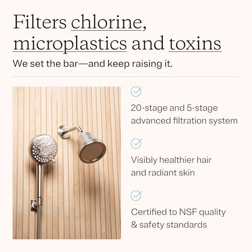 Mounted & Handheld Filtered Shower Head Bundle for Hard Water