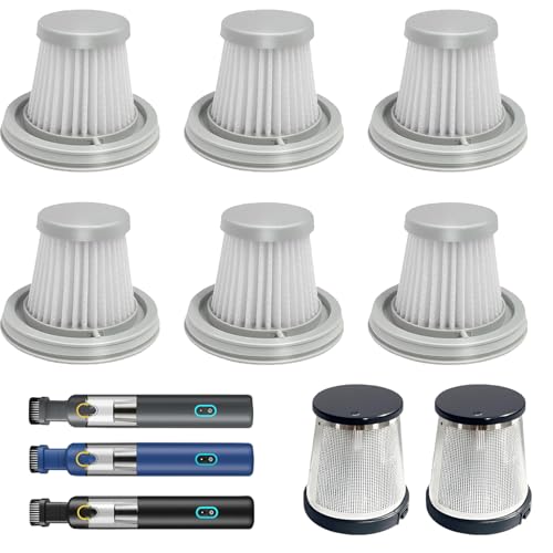 6 pack Washable Hepa with 2 pack Stainless Steel Pre