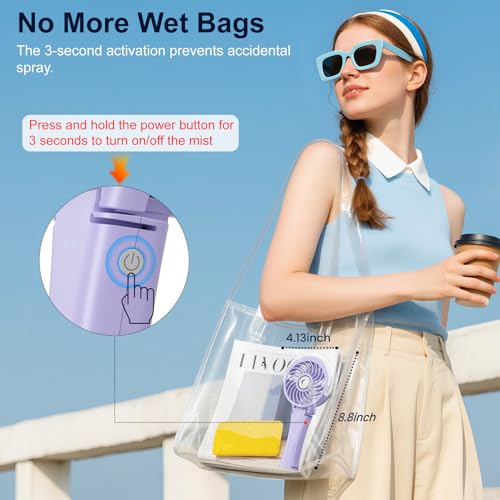 Upgraded Portable Handheld Misting Fan
