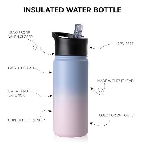 16 oz Insulated Water Bottle for School