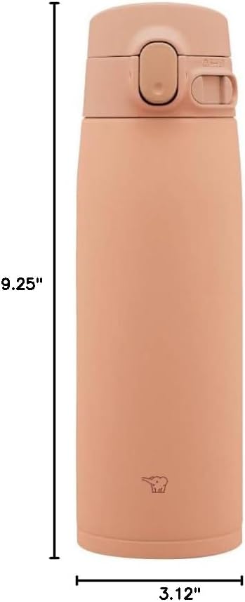 Zojirushi SM-VA60-TM Water Bottle, One-Touch Stainless Steel Mug, Seamless, 20.3 fl oz (600 ml), Pale Taupe