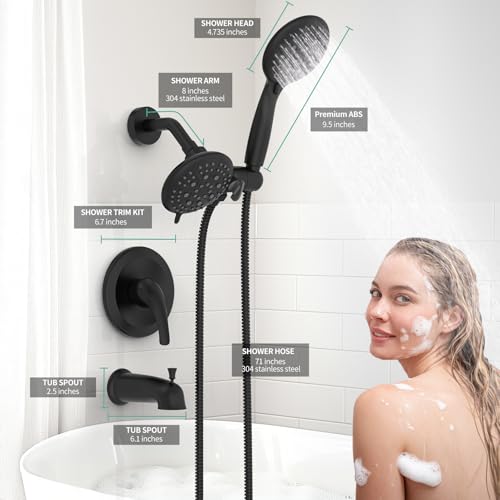 Dual 2 in 1 Shower System with Tub Spout (123.2 Ounce)