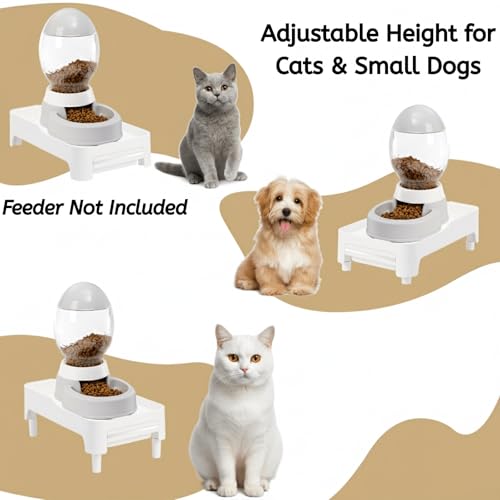 Raised Pet Feeder Stand for Cats and Dogs Neck Health