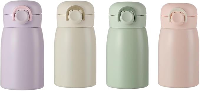 9 oz Mini Water Bottle Small Stainless Steel Thermoses - Insulated Vacuum, Leak Proof, Keeps Drinks Hot/Cold - Ideal for Coffee, beverage, Water - Pink