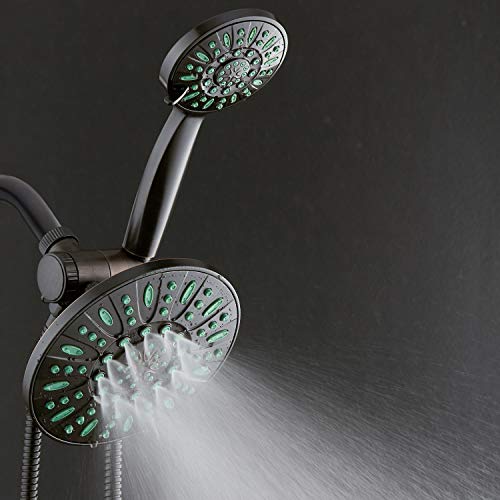 Antimicrobial High Pressure 7" Rain & Handheld Shower Head Combo