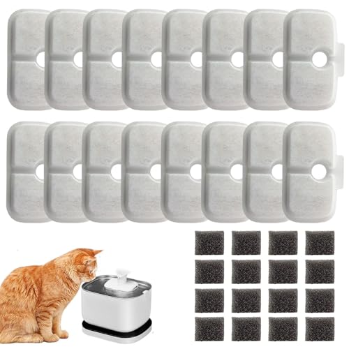 16 Pack Cat Water Fountain Replacement Filter for Petlibro Dockstream Cat Water Fountain (6 Count)