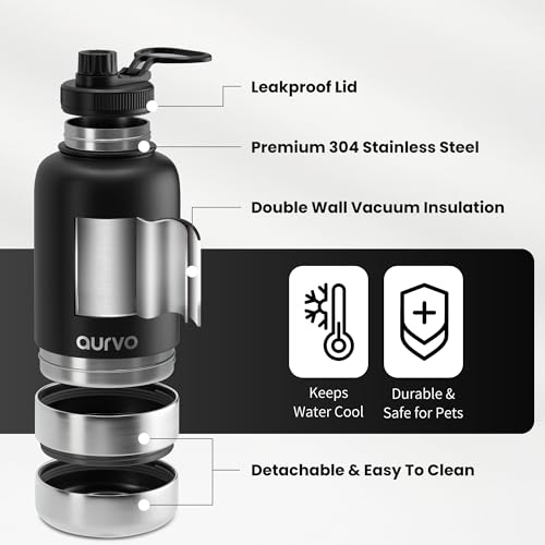 32oz Dog Water Bottle with Bowls