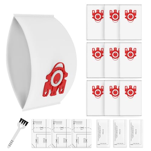 9 Pack 3D Airclean Dust Bags Replacement for Miele FJM Vacuum Compact C2 (9 Count)
