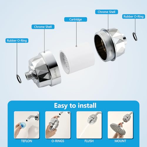 20 Stage Shower Filter with Hard Water Softening + Chlorine Removal