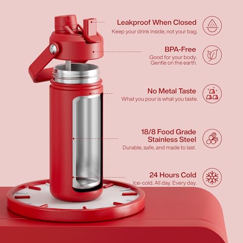 Insulated Water Bottle with Straw Stainless Steel Water Bottle