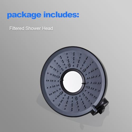 Filtered Rain Shower Head Hard Water Softener 18 Stage Black