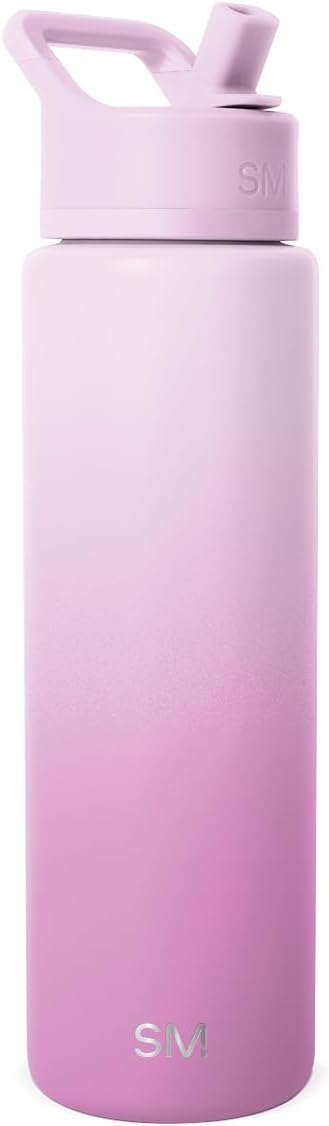 Simple Modern Water Bottle with Straw Lid | Vacuum Insulated Stainless Steel Metal Thermos | Reusable Leak Proof BPA-Free Flask for Sports Gym | Summit Collection | 30oz, Violet Dreams